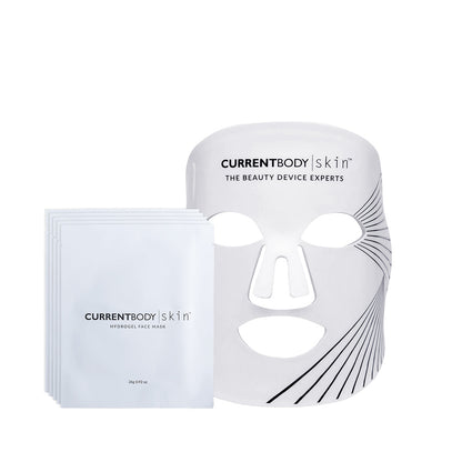 CurrentBody Skin LED Lichttherapie Maske + CurrentBody Skin Hydrogel Mask (5 Pack)