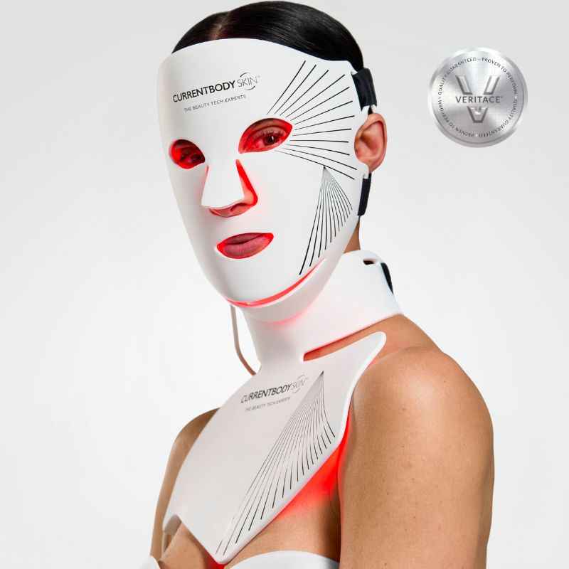 CurrentBody Skin LED Lichttherapie Maske der 2. Generation, Gesicht und Hals & Dekolleté Set - Black Friday Angebot